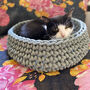 Recycled Cotton Crocheted Cat Bed, thumbnail 1 of 5