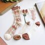 Retro Floral Mesh Socks, Gift For Mum, thumbnail 3 of 10