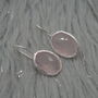 Rose Quartz Earrings: Silver Dangle Drop, Pink Gemstone, thumbnail 6 of 6