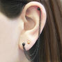 Silver Double Ball Chain Drop Ear Cuff Earrings, thumbnail 2 of 3