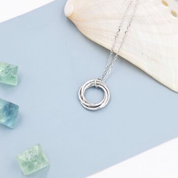 Four Interlocking Circles Pendant Necklace, 2 of 10