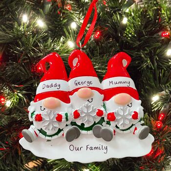 Personalised Gnome Family Christmas Decoration, 3 of 7