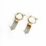 18 K Gold Plated Hoop Earrings With Citrine Crystal, thumbnail 3 of 3