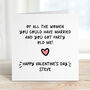 Funny Valentine’s Card For Husband From Farty Wife, thumbnail 2 of 2