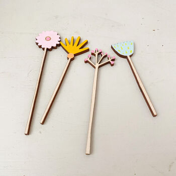 Hand Painted Wooden Flower Stems, 5 of 7