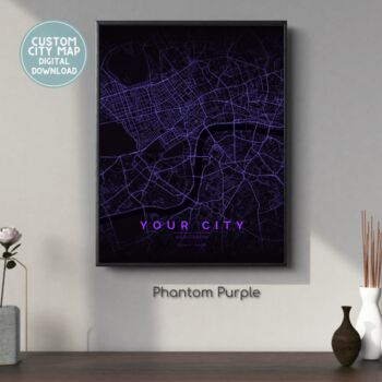 Custom Digital Map Neon Multiple Sizes Cyberpunk, 4 of 12
