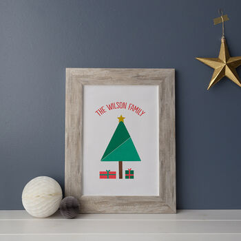 Personalised Illustrated Christmas Tree Print, 7 of 11