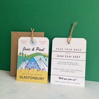 Glastonbury Save The Date Luggage Tag, 5 of 5