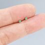 Extra Tiny 2mm Emerald Green Cz Stud Earrings, thumbnail 6 of 12