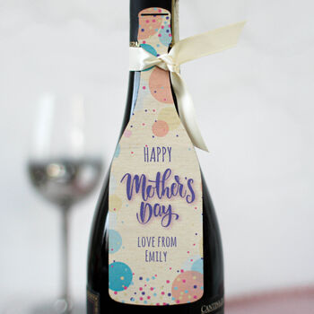 Personalised Mothers Day Bottle Gift Tag, Wood, 2 of 5