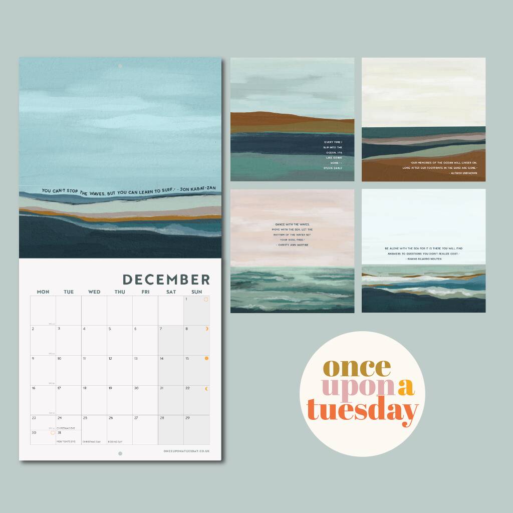 2024 Calendar Ocean And Shore By Once Upon a Tuesday