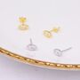 Sterling Silver White Topaz Marquise Stud Earrings, thumbnail 5 of 12