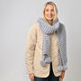 Pom Pom Scarf Beginner Knitting Kit, thumbnail 1 of 10