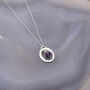 Halo Birthstone Necklace Amethyst February, thumbnail 3 of 7