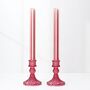 Handmade Red And Gold Pinstripe Candlesticks Pair, thumbnail 1 of 2