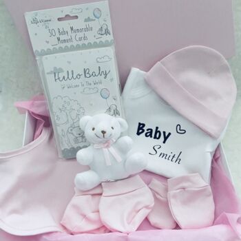 Personalised New Baby Boy/Girl Hamper Set, 2 of 8