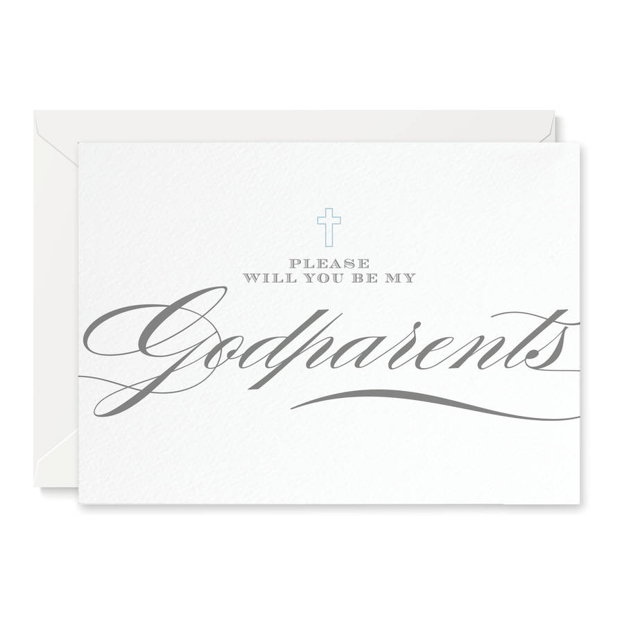 Script 'Will You Be My Godparents?' Card, 1 of 4