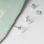 Sweet Sterling Silver Heart Stud Earrings On Gift Card, thumbnail 1 of 9