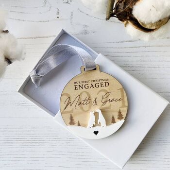 Our Engaged Penguin Couple Decoration Engagement Gift, 4 of 5