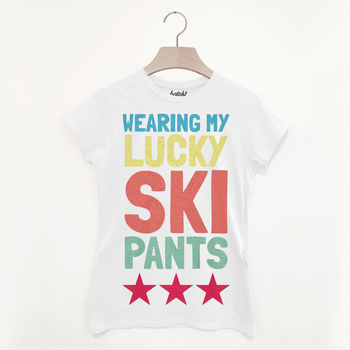 Lucky Ski Pants Women's Retro Après Ski T Shirt, 2 of 2
