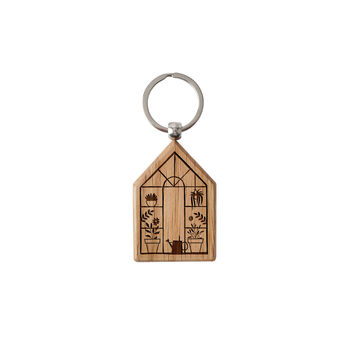 The Potting Shed Greenhouse Oak Keyring, 2 of 2