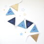 Personalised Navy And Gold Felt Bunting, thumbnail 2 of 8