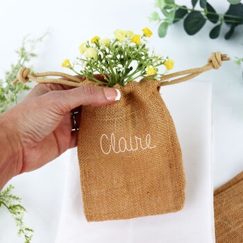 Personalised Jute Favour Bag Or Place Setting, 5 of 7