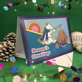Festive Polar Bear Seasons Greetings Card, 3 of 3