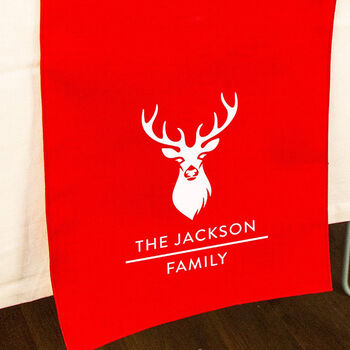 Personalised Christmas Stag Head Table Runner, 2 of 2