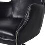 Black Aged Leather Office Chair On Castors, thumbnail 2 of 2