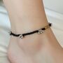 Black Round Beaded Ghungroo Charm Payal Anklet, thumbnail 1 of 3