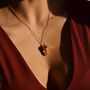 18 K Gold Skull Necklace Gothic Women Jewelry, thumbnail 3 of 7
