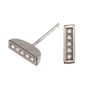 Silver, 18ct Gold And Diamond 'Linea' Ear Studs, thumbnail 2 of 2
