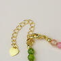 Colourful Pink And Green Crystal Beaded Bracelet, thumbnail 2 of 3