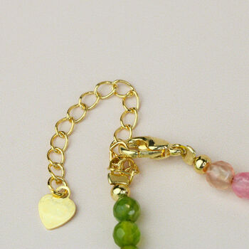 Colourful Pink And Green Crystal Beaded Bracelet, 2 of 3