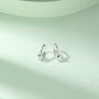 Cz Hamsa Hand Huggie Hoop Earrings In Sterling Silver, thumbnail 6 of 10