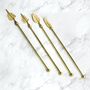Brass Gold Feather Cocktail Stirrers, thumbnail 3 of 6