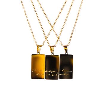 Fuck You Three Pc 18k Gold Plated Friendship Necklace, 6 of 11