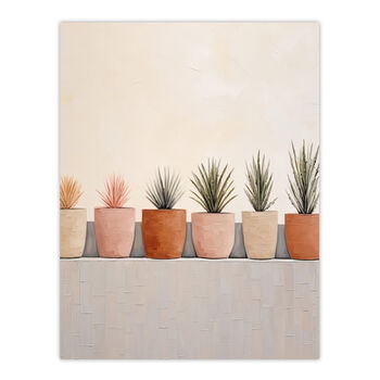 Growing Plants Neutral House Plants Calm Wall Art Print, 6 of 6
