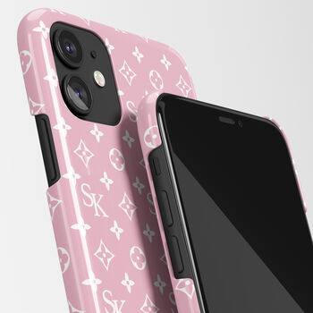 Personalised Pink Initials Pattern Phone Case, 3 of 6