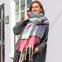 Pink Tartan Winter Scarf, thumbnail 1 of 7