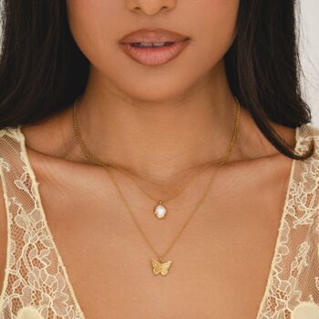 Butterfly Necklace 18k Gold Plated, 5 of 7