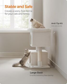 Cat Tree 101cm Cat Tower Cat Condo For Extra Large Cats, 8 of 12