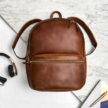 Mens Luxury Personalised Leather Backpack, 8 of 8