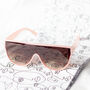 Flat Top Full Lens Sunglasses In Pink, thumbnail 3 of 4