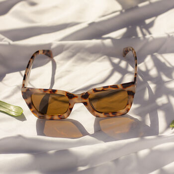 Chunky Bevelled Square Sunglasses In Modern Tortoise Shell, 2 of 3