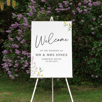 Wildflowers Personalised Wedding Welcome Sign, 2 of 4