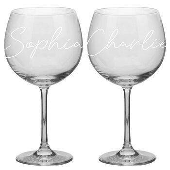 Set Of Two Personalised Gin Glasses Gift, 2 of 6