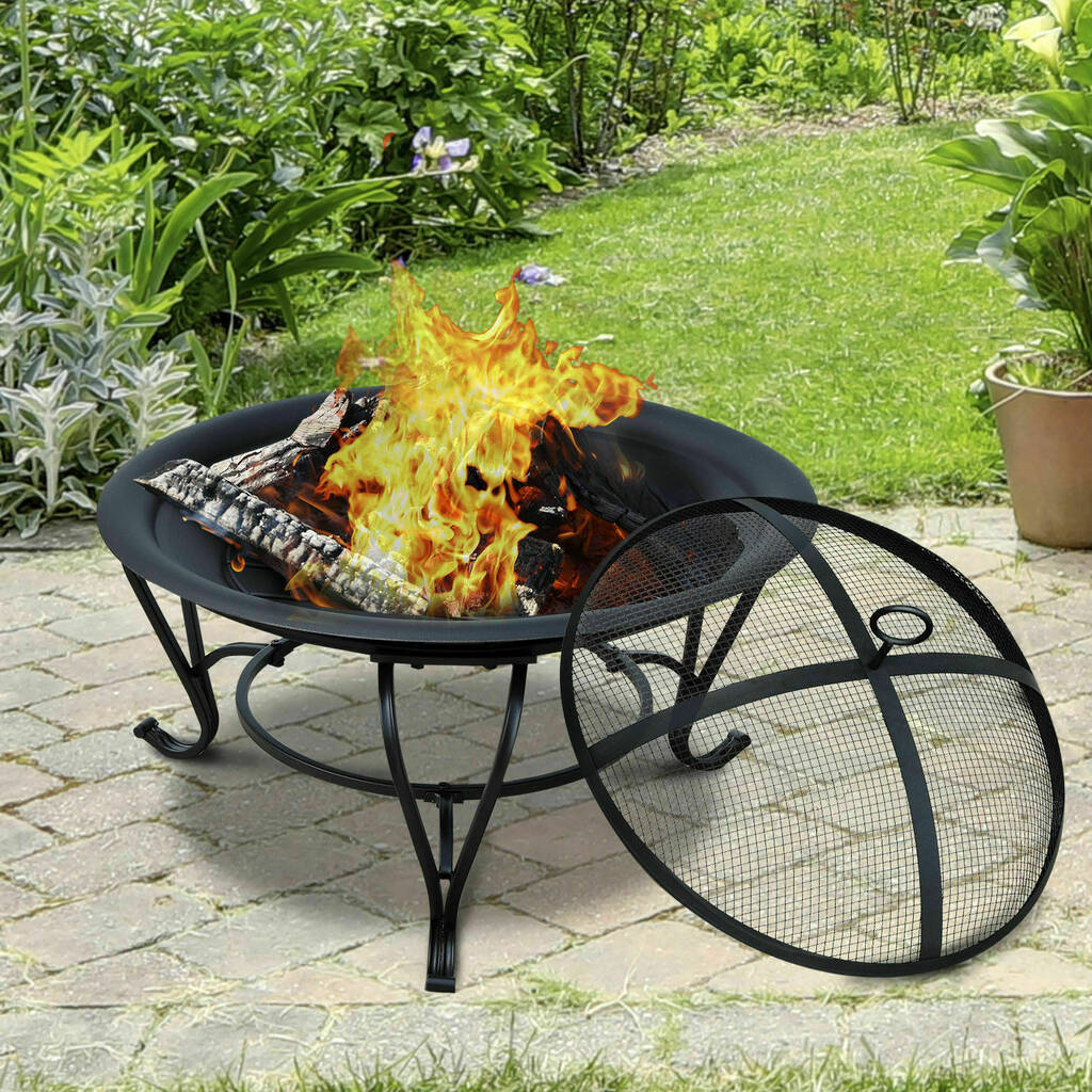 Fire Pit With Protective Grill Grate, 1 of 9
