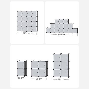 15 Cubes Storage Organiser Shelves Unit Plastic Closet, 11 of 11